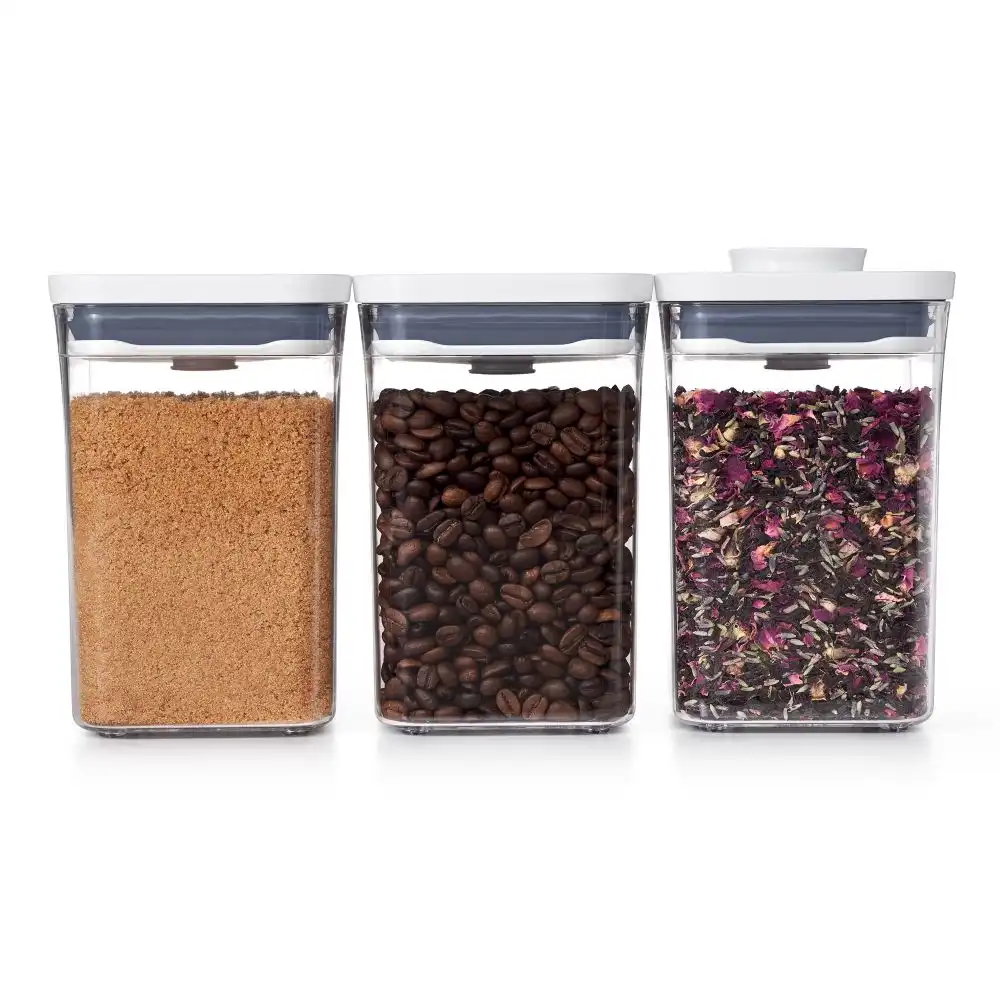 OXO POP 2.0 Small Square Short Container Set | 3-Piece