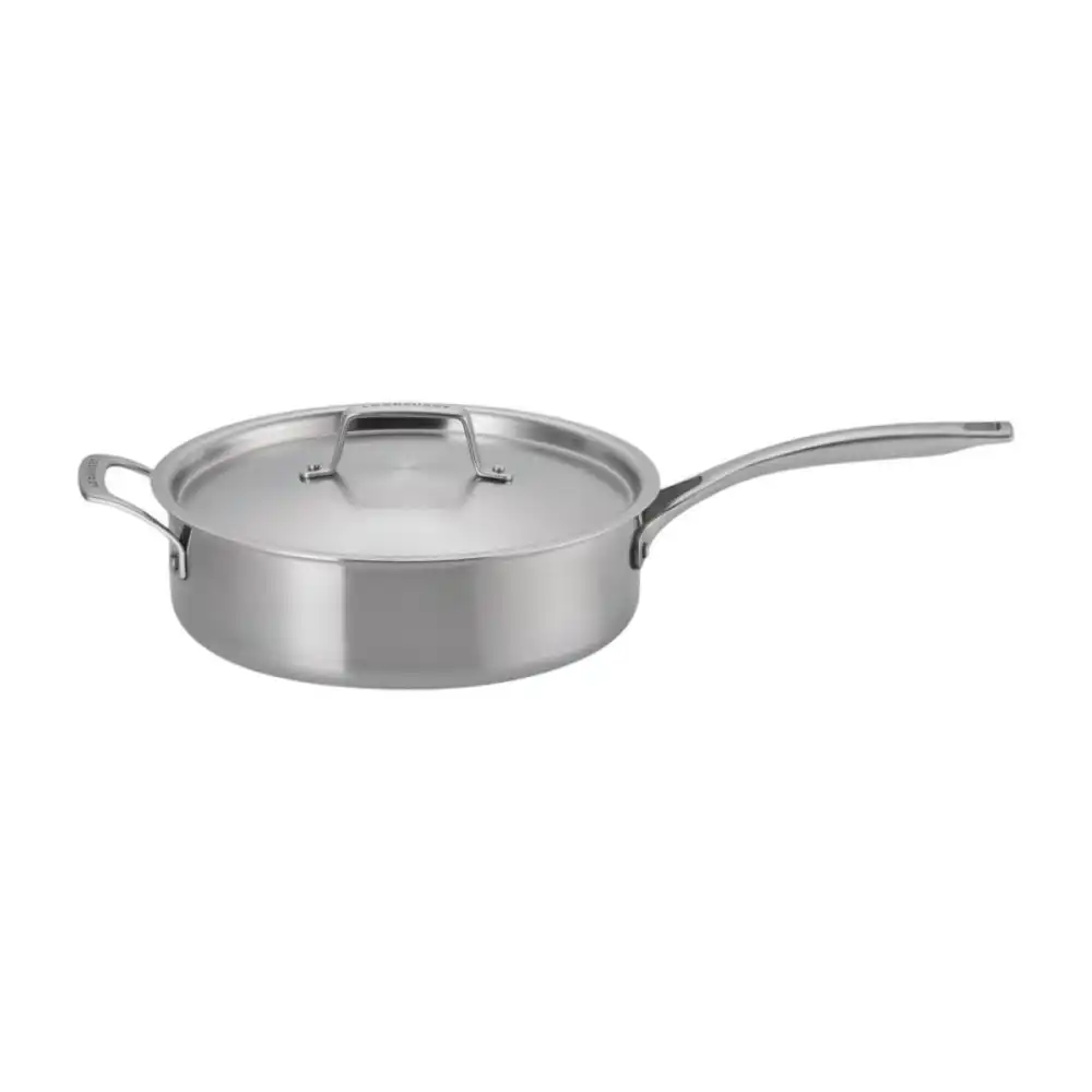 Le Creuset Essential Stainless Steel 4.6 Qt. Saute Pan with Lid