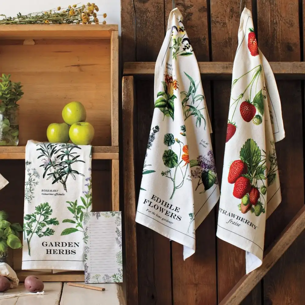 Alternative view of Now Designs by Danica 18" x 28" Printed Dishtowel | Edible Flowers