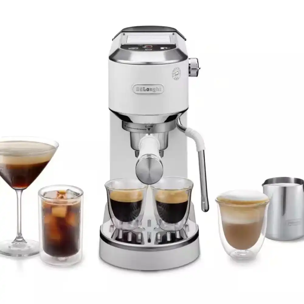 Alternative view of De'Longhi Dedica Duo Espresso Machine with Cold Brew & Frothing Wand | White
