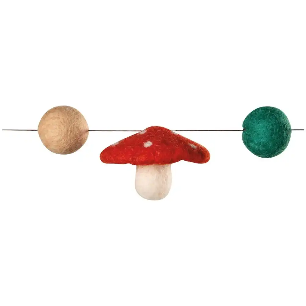 Alternative view of Danica Jubilee Christmas Felt Garland | Mushroom Gems