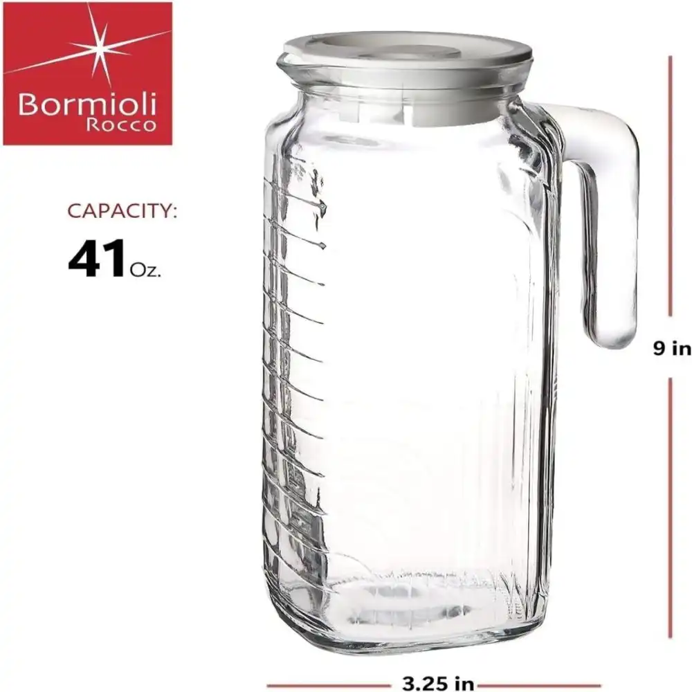 Alternative view of Bormioli Rocco 40.5 oz Gelo Jug with White Lid