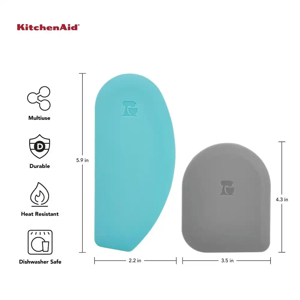 Alternative view of KitchenAid Universal Pan & Bowl Scrapers | Aqua & Gray