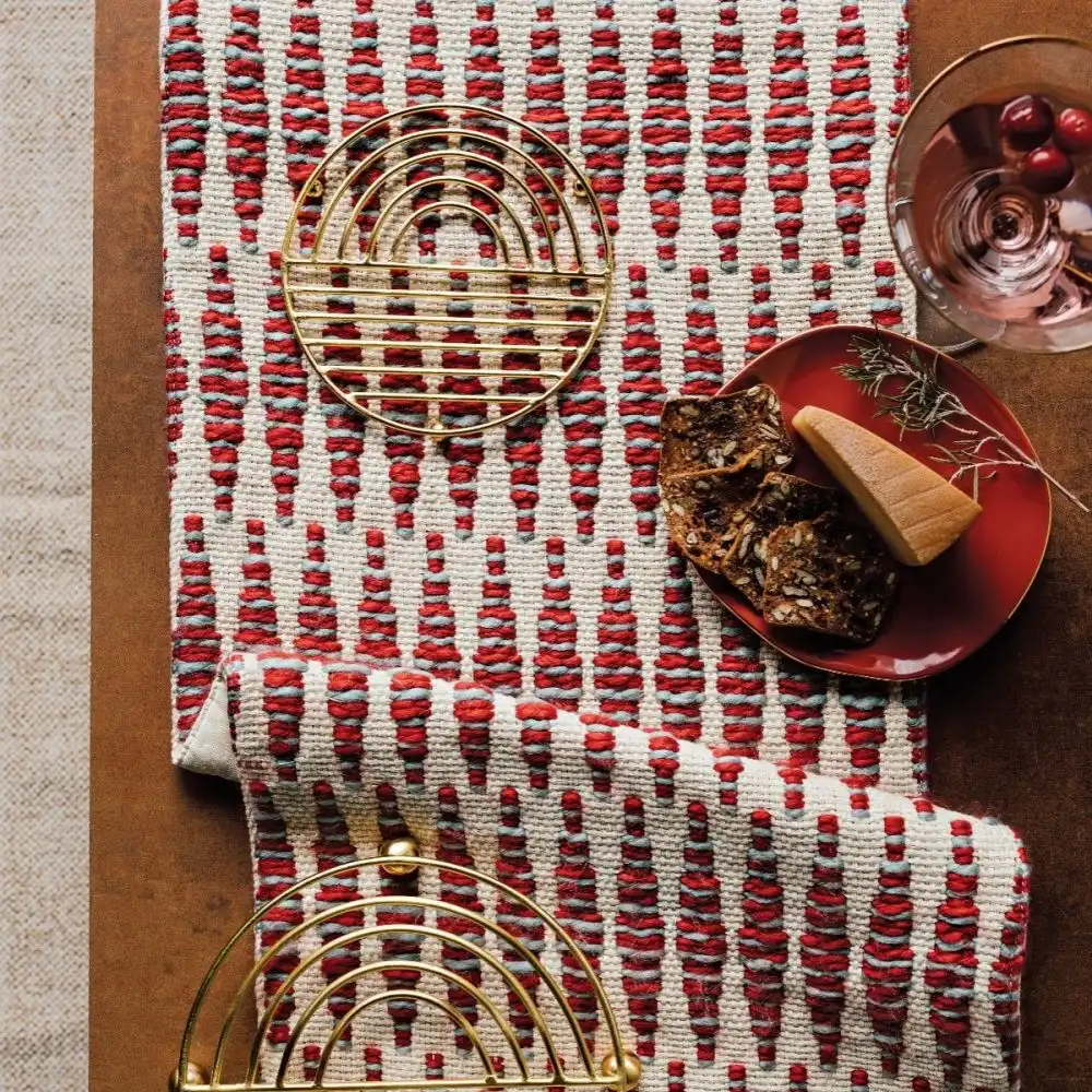 Alternative view of Danica Heirloom 13" x 72" Spool Table Runner | Chili