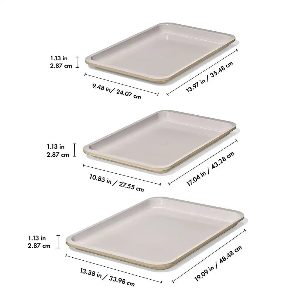 Alternative view of OXO Good Grips Non-Stick Pro Ceramic Coated Metal Bakeware 3-Piece Sheet Pan Set | Biscuit