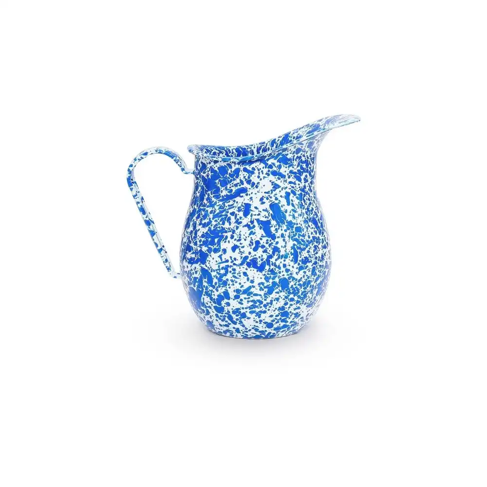 Crow Canyon Enameled Pitcher | Blue Splatter