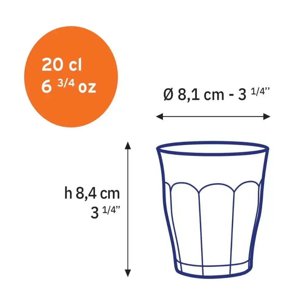 Alternative view of Duralex 6.75oz Picardie Marine Tumbler | Set of 6