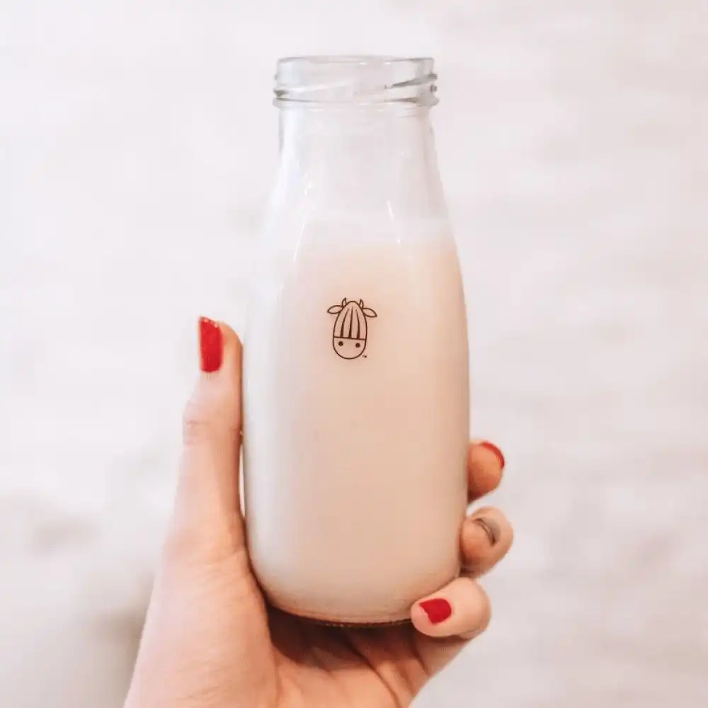 Alternative view of Almond Cow 2-Piece Pair of Glass Milk Bottles