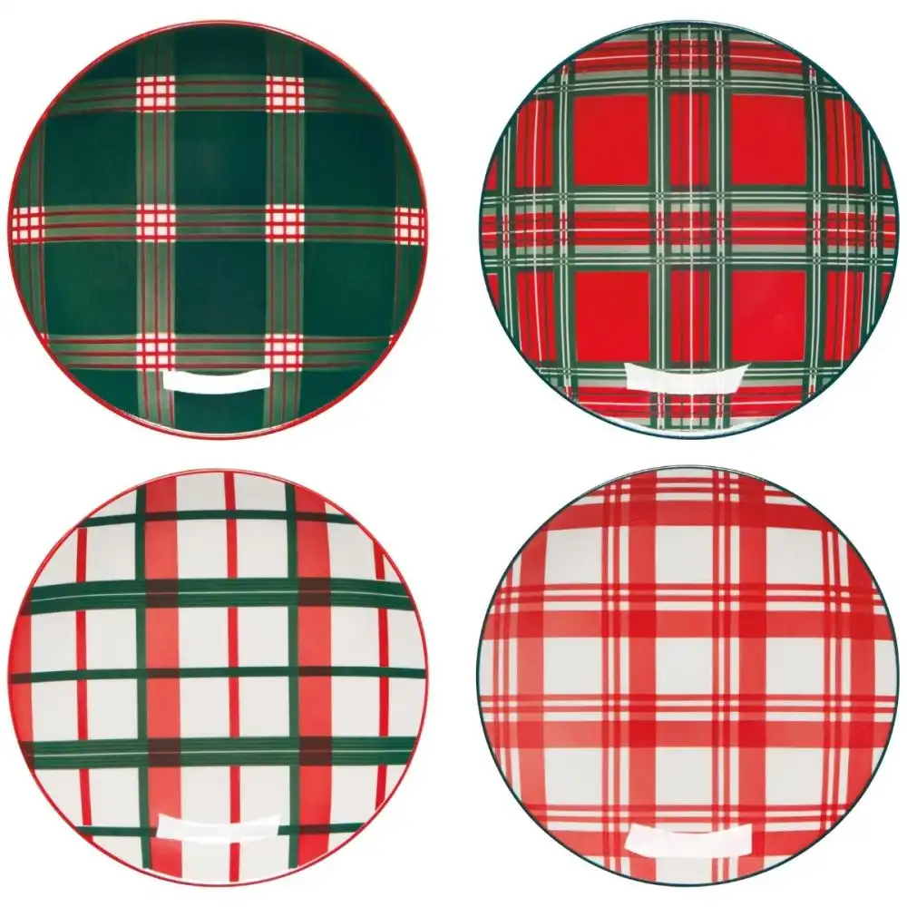Now Designs by Danica Appetizer Plates (Set of 4) | Holiday Plaid