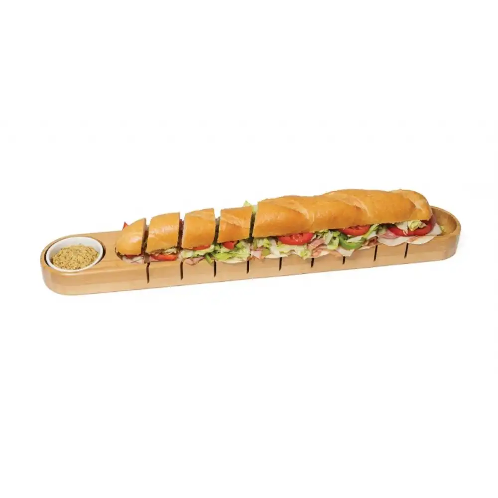 Alternative view of Lipper International Bamboo Bread Board with Ceramic Dip Bowl