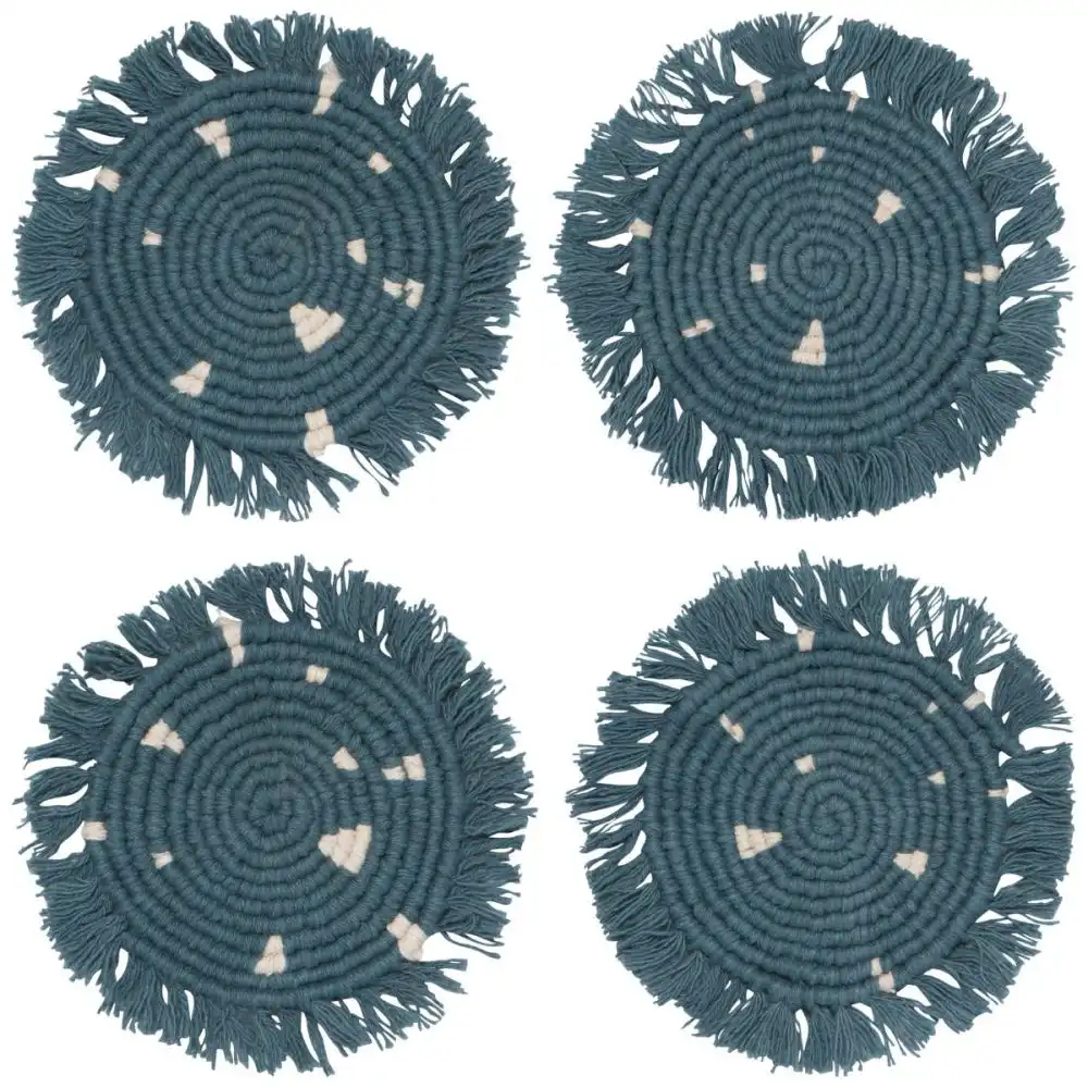 Danica Heirloom Macrame Coasters (Set of 4) | Lagoon
