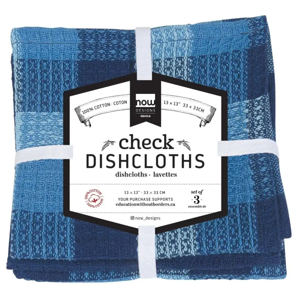 Alternative view of Now Designs by Danica Check Dishcloths (Set of 3) | Indigo