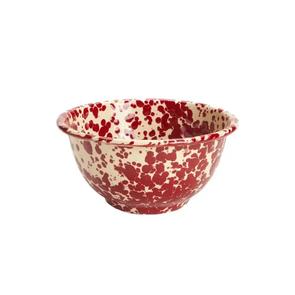 Crow Canyon 14oz Small Footed Bowl | Burgundy Splatter