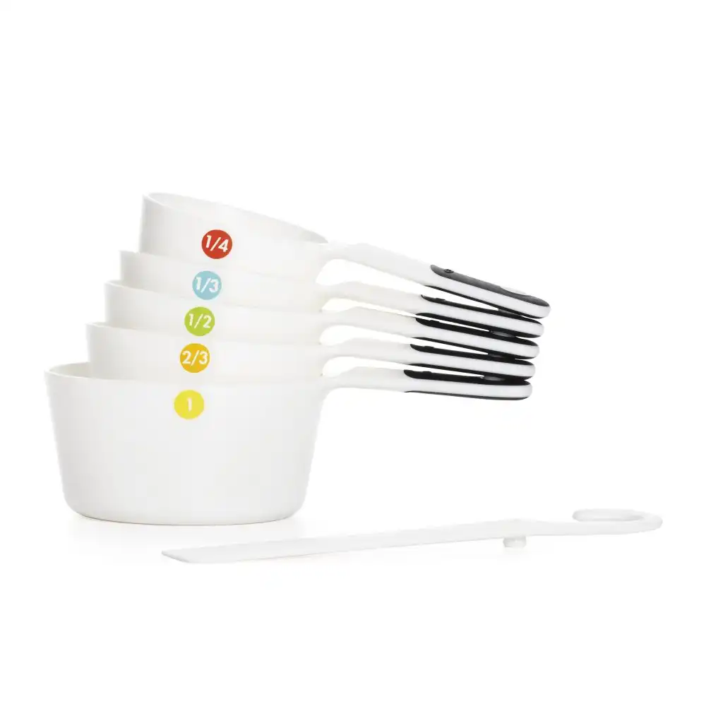 Alternative view of OXO 6-Piece Plastic Measuring Cups - Snaps - White