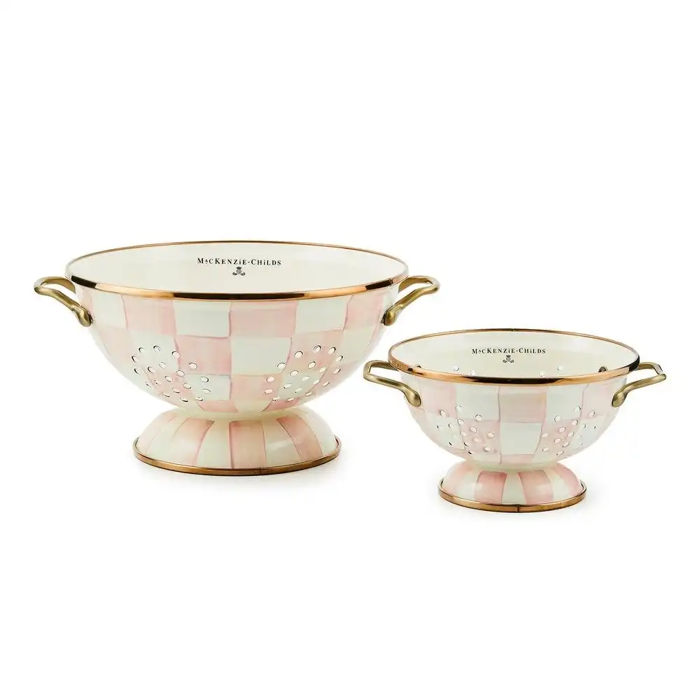 Alternative view of MacKenzie-Childs Rosy Check 2.75 Qt. Large Colander