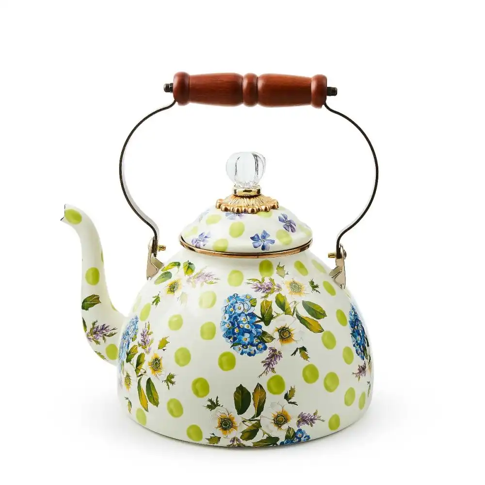 MacKenzie-Childs Wildflowers Green 3 Qt. Tea Kettle
