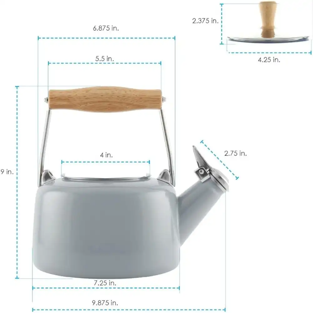 Alternative view of Chantal 1.4 Qt. Enamel-on-Steel Sven Tea Kettle | Fog Grey