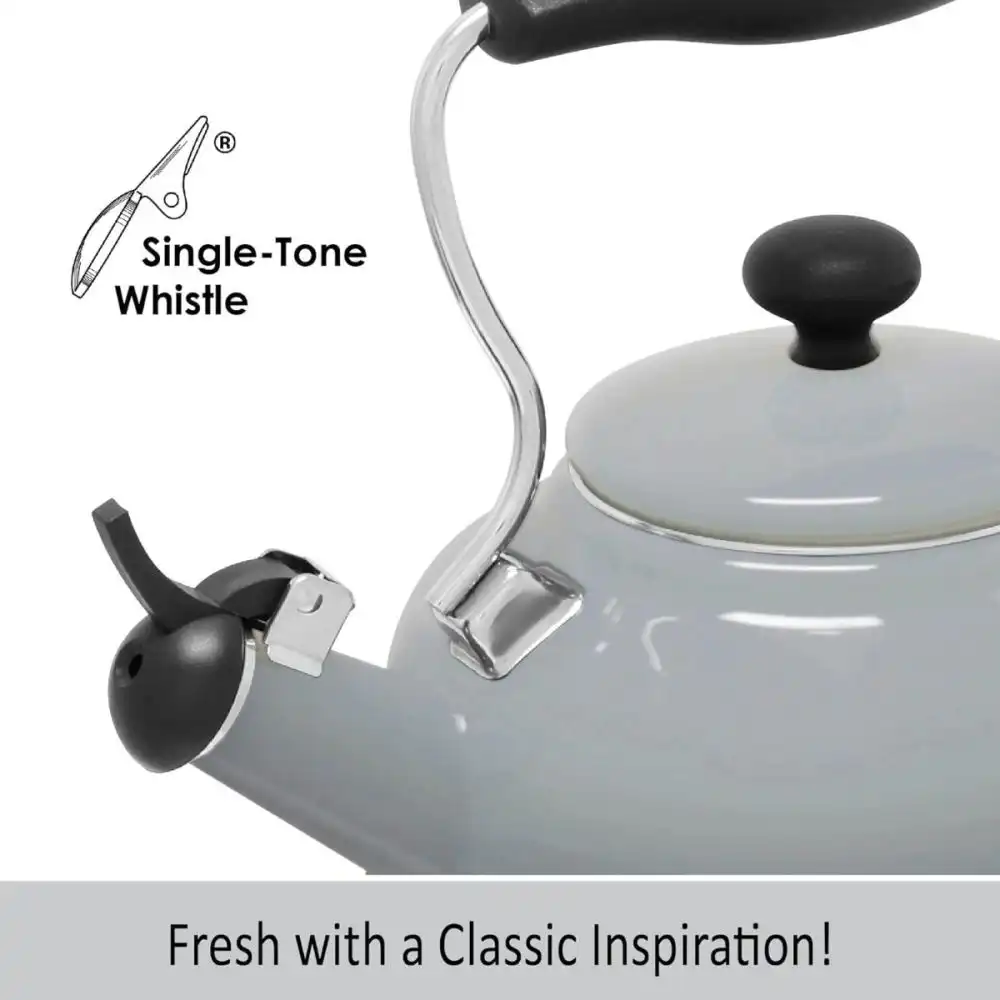 Alternative view of Chantal Lake 1.7 Qt. Enamel-on-Steel Tea Kettle | Fog Grey
