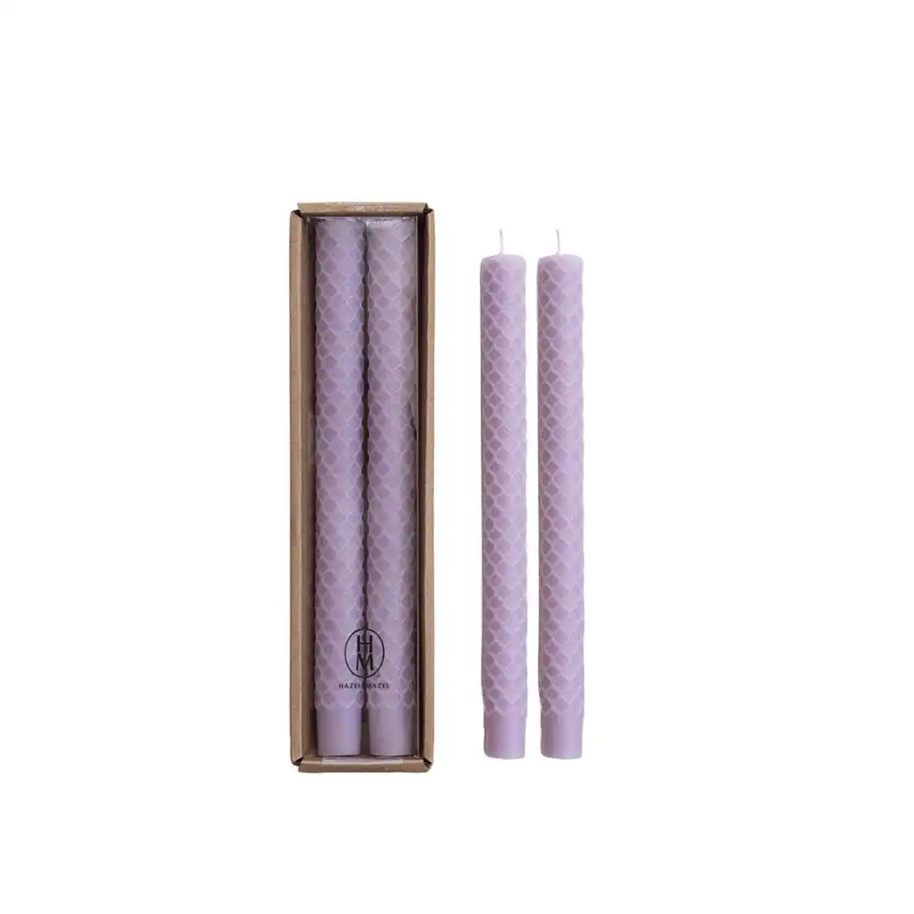 Hazel Mazel 10" Tapered Candle Sticks (Set of 2) | Lavender Honeycomb