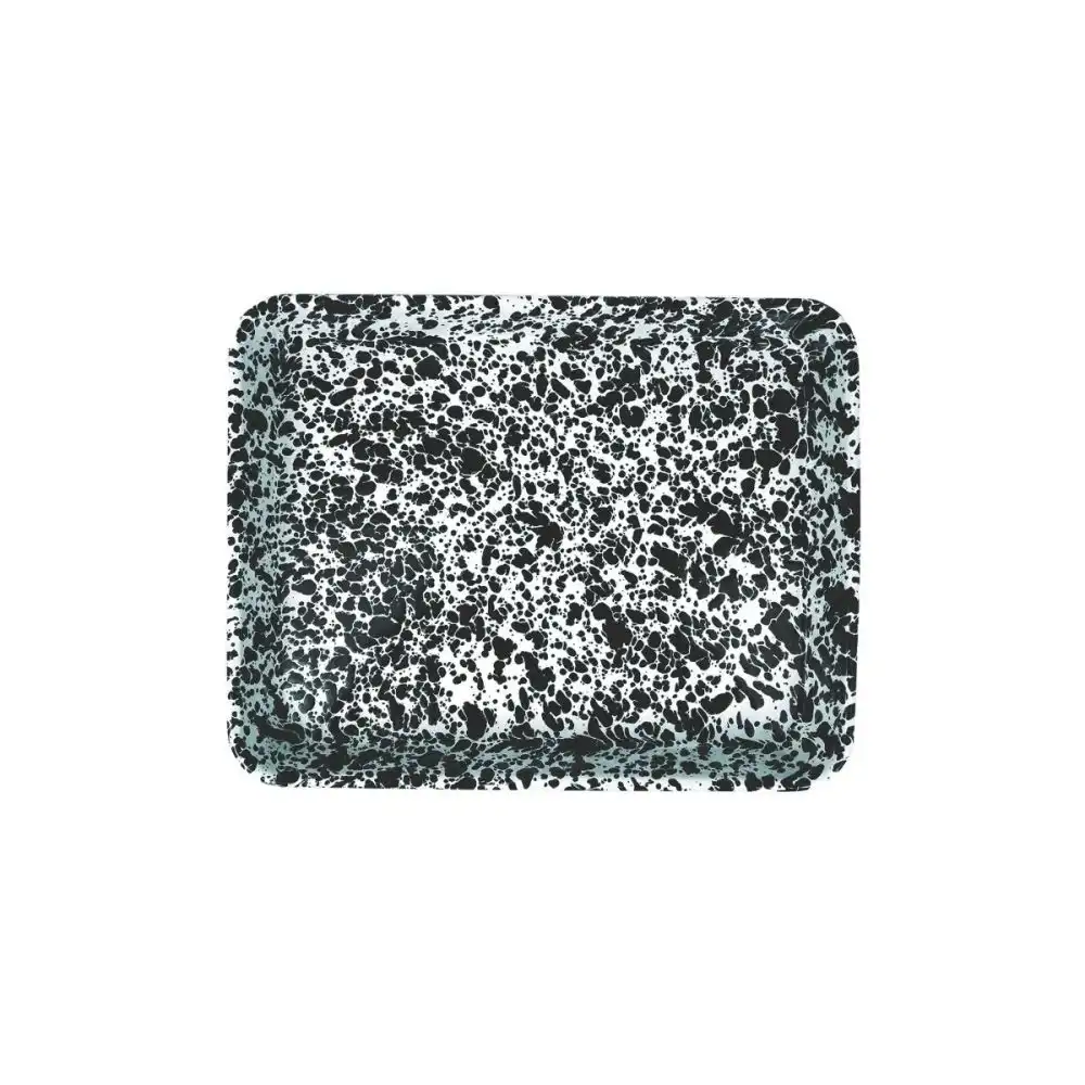 Crow Canyon Small Rectangle Tray | Black Splatter