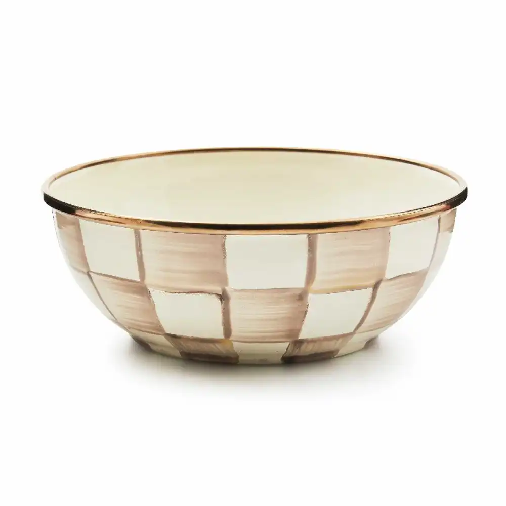 MacKenzie-Childs Mocha Check 2-Cup Everyday Bowl