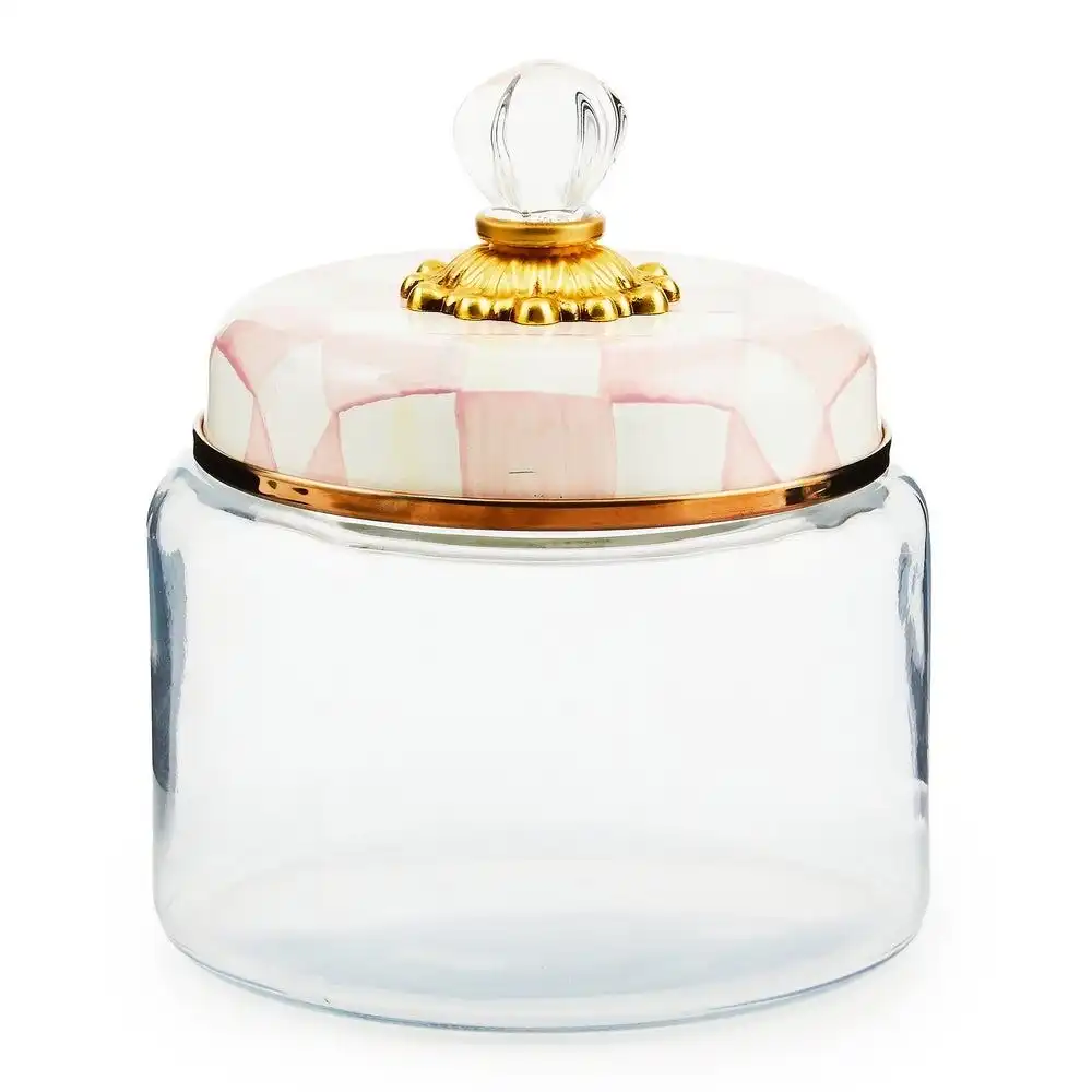 MacKenzie-Childs Rosy Check 48oz Small Kitchen Canister