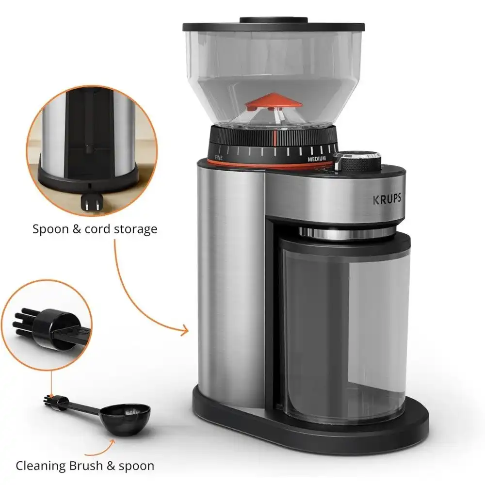 Alternative view of Krups Flat Burr Electric Coffee Grinder | Stainless Steel
