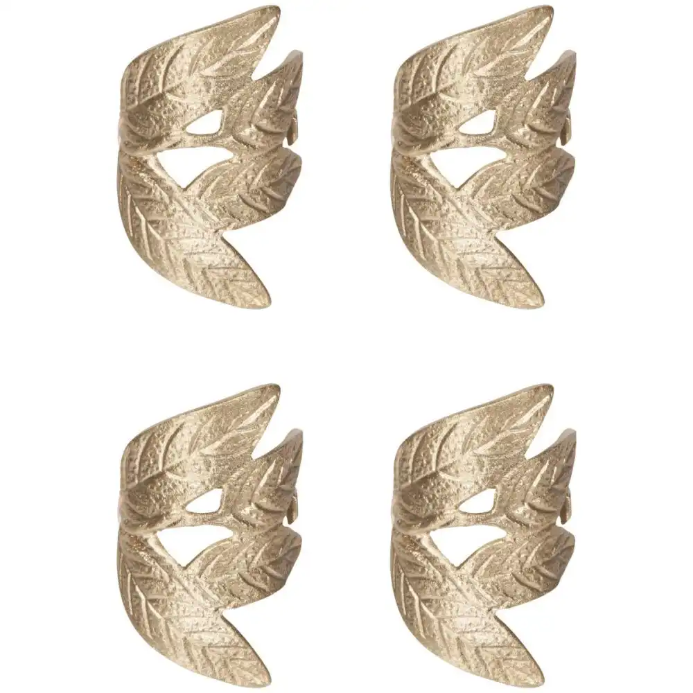 Danica Heirloom Napkin Rings (Set of 4) | Frond Gold