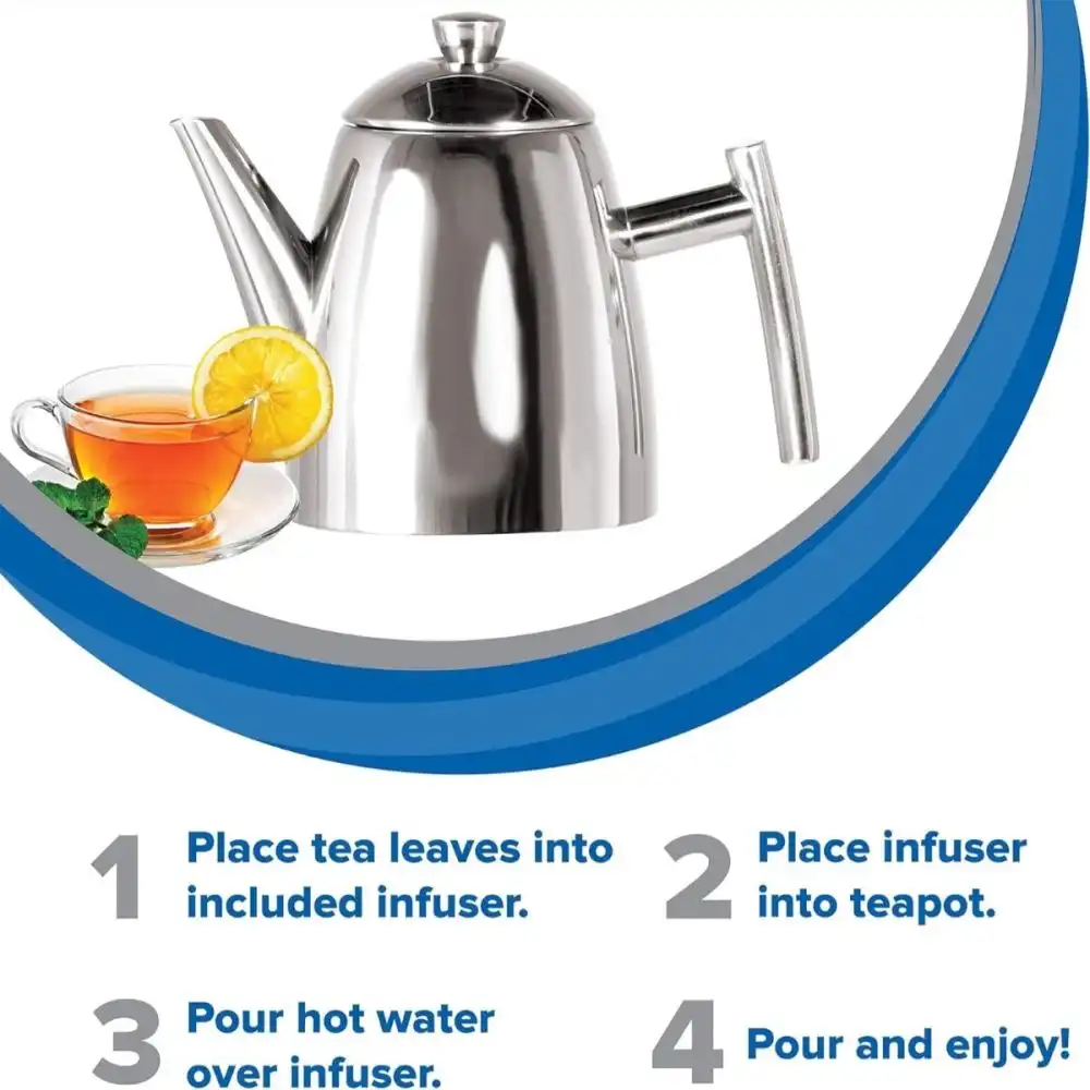 Alternative view of Frieling Stainless Steel Teapot with Infuser-34 oz.
