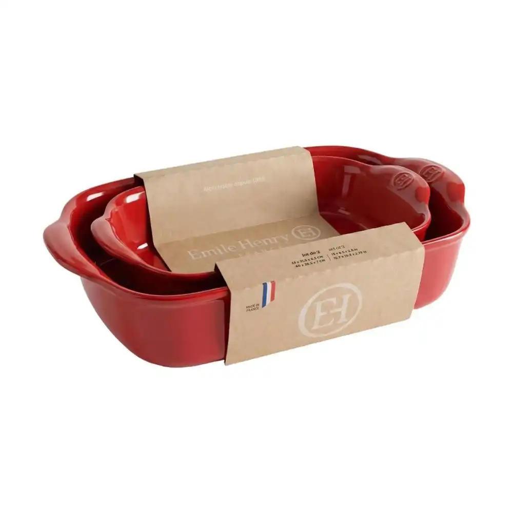 Alternative view of Emile Henry 2-Piece Large Rectangular Bakers | Burgundy