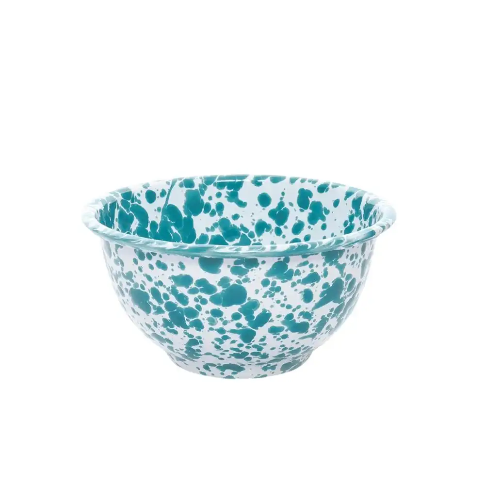 Crow Canyon 14oz Small Footed Bowl | Turquoise Splatter