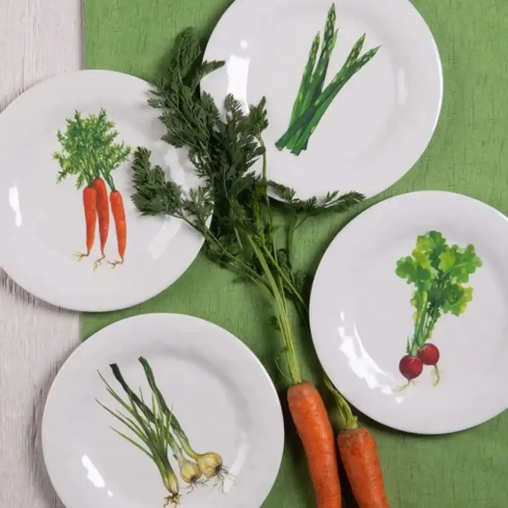 Alternative view of Bamboo Table 4-Piece Plate Gift Set | Veggies