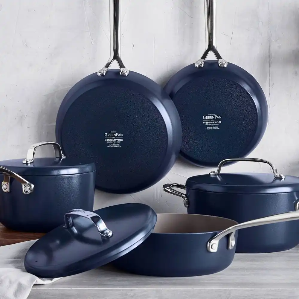 Alternative view of GreenPan GP5 Hard Anodized 14-Piece Cookware Set | Oxford Blue