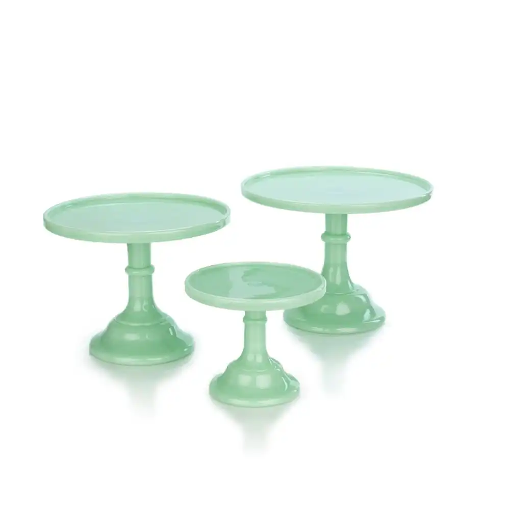 Mosser Glass 3-Tier Cake Plates Set | Jade