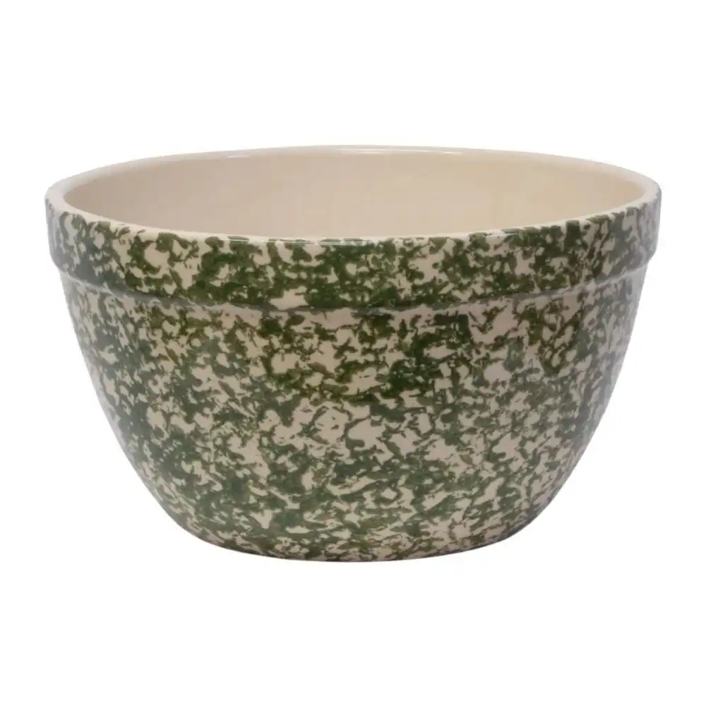 Ohio Stoneware 12" Shoulder Bowl | Sponge Green