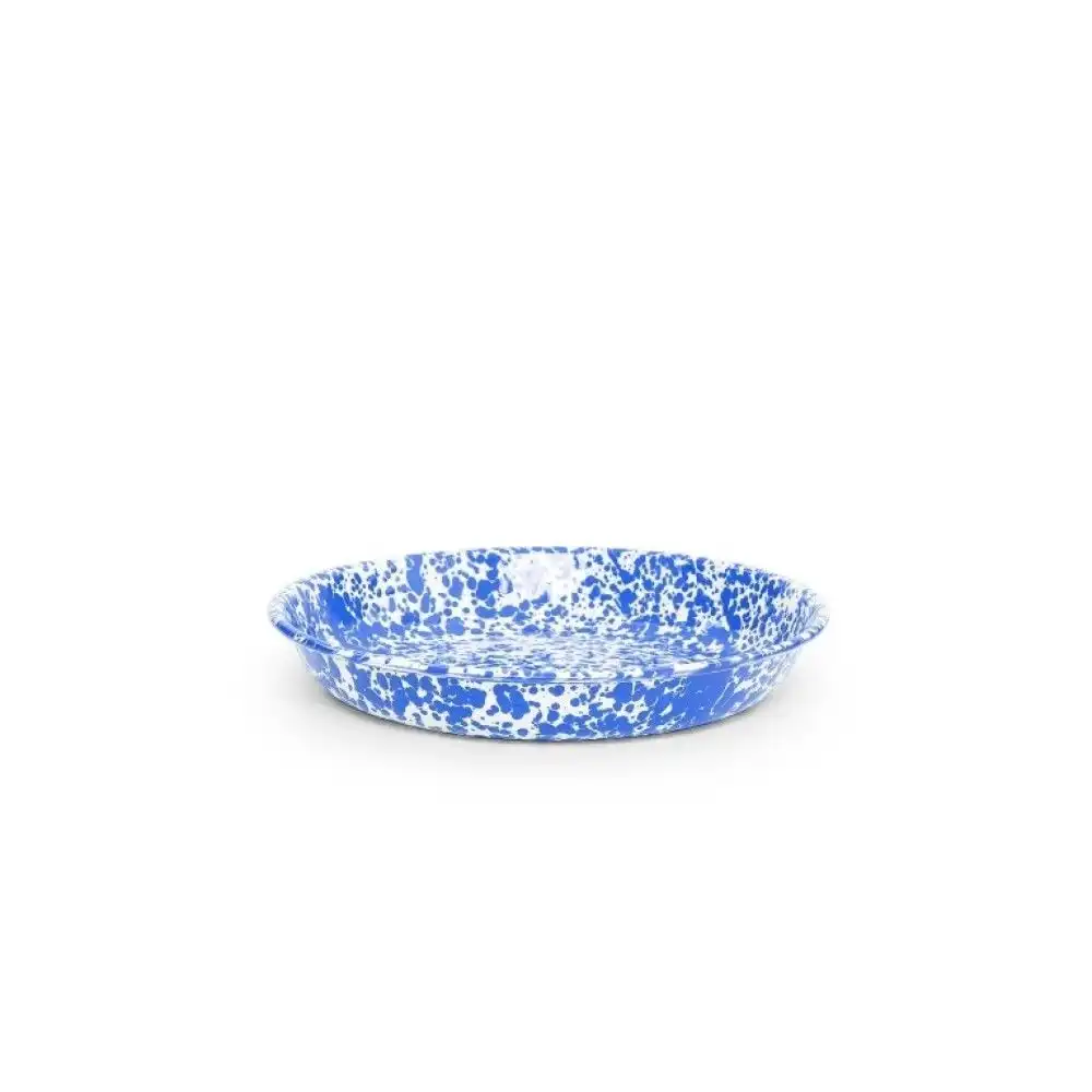 Alternative view of Crow Canyon 10.5" Pasta Plate | Blue Splatter