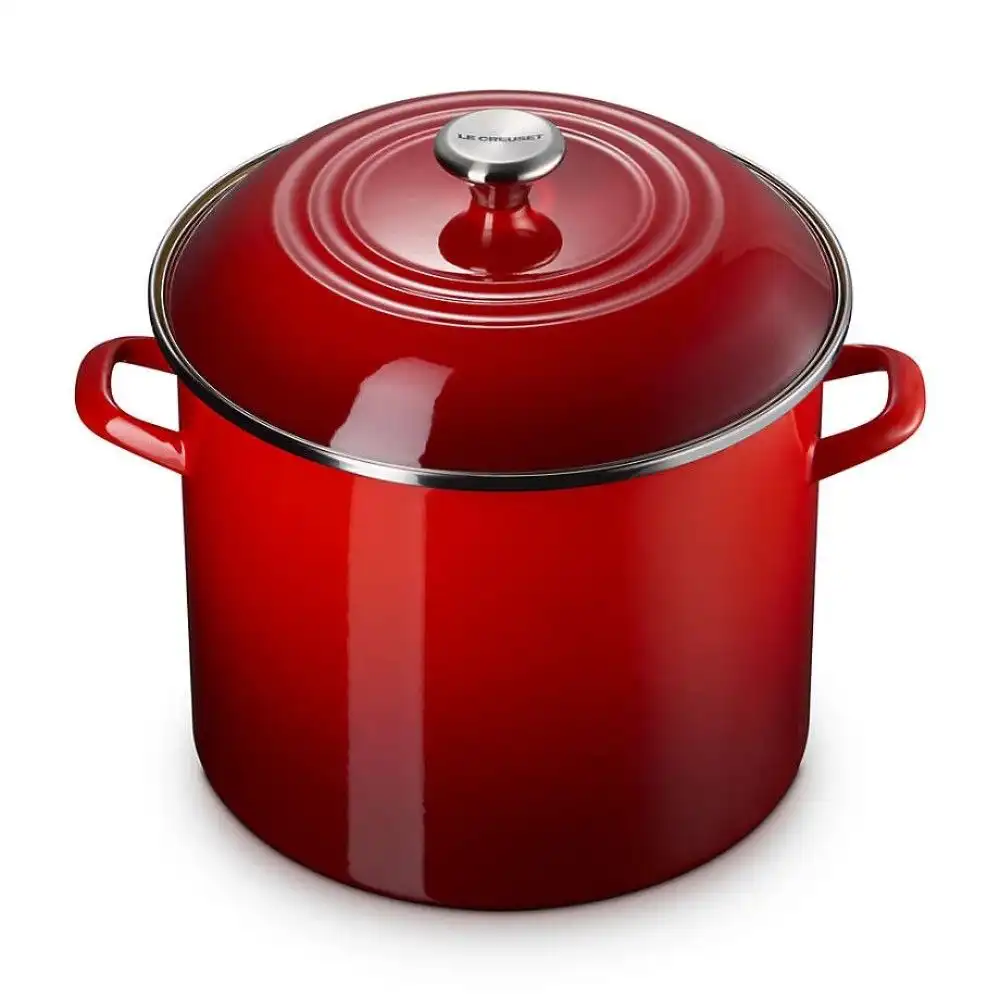 Le Creuset 16 Qt. Enamel On Steel Stockpot with Stainless Steel Knob | Cerise
