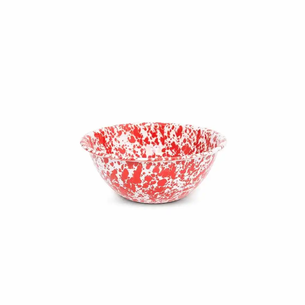 Crow Canyon Enameled 1.5-Quart Serving Bowl | Red Splatter