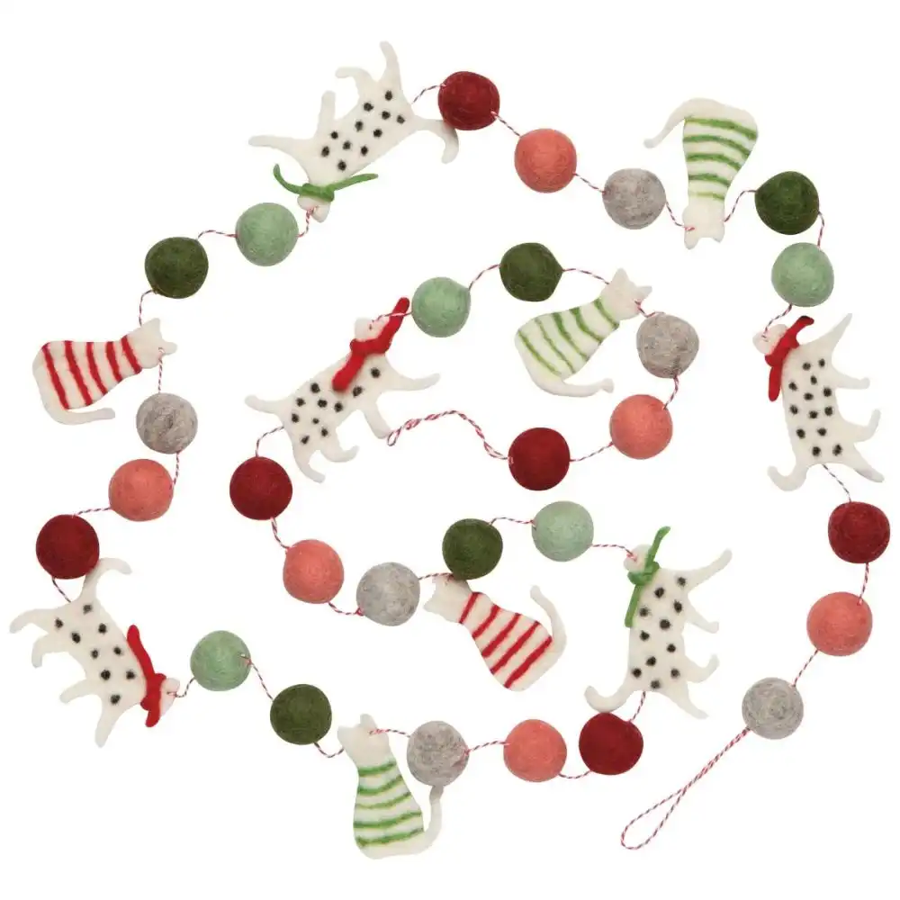 Danica Jubilee Christmas Felt Garland | Cats