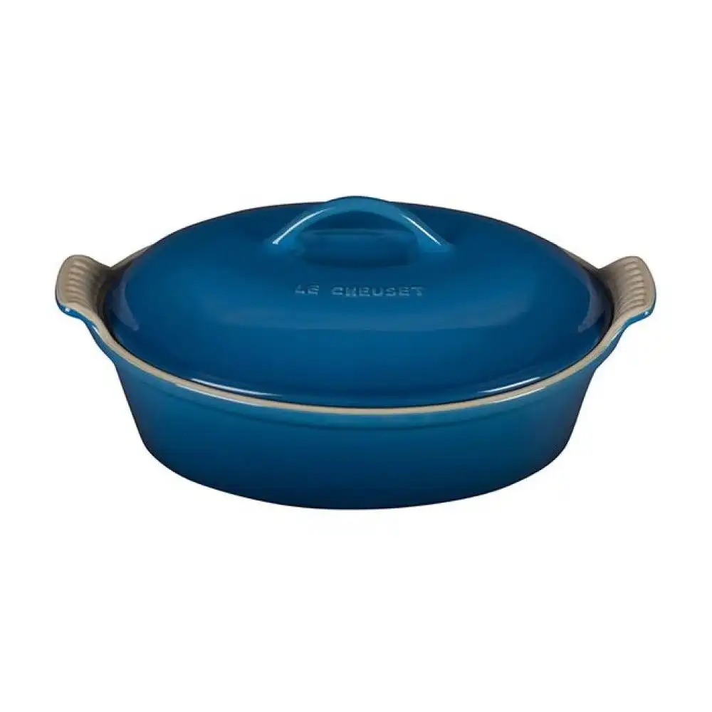 Le Creuset 4 Qt. Oval Heritage Covered Casserole | Marseille Blue