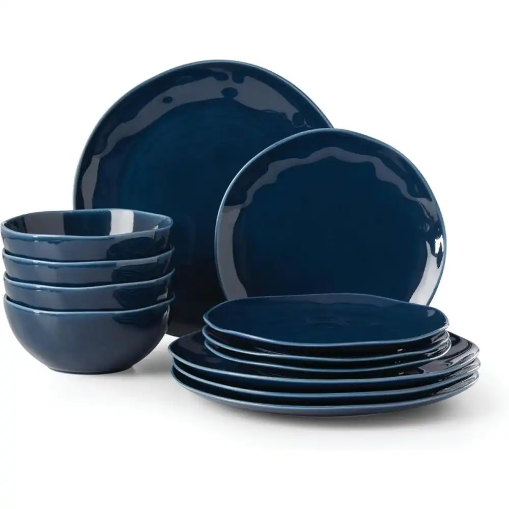 Lenox Bay Colors 12-Piece Dinnerware Set | Blue
