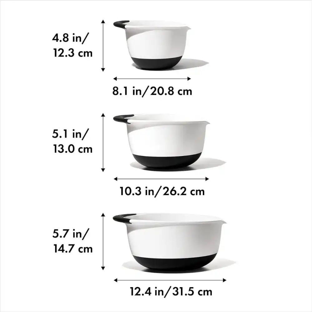 Alternative view of OXO Good Grips 3-Piece Mixing Bowl Set | White