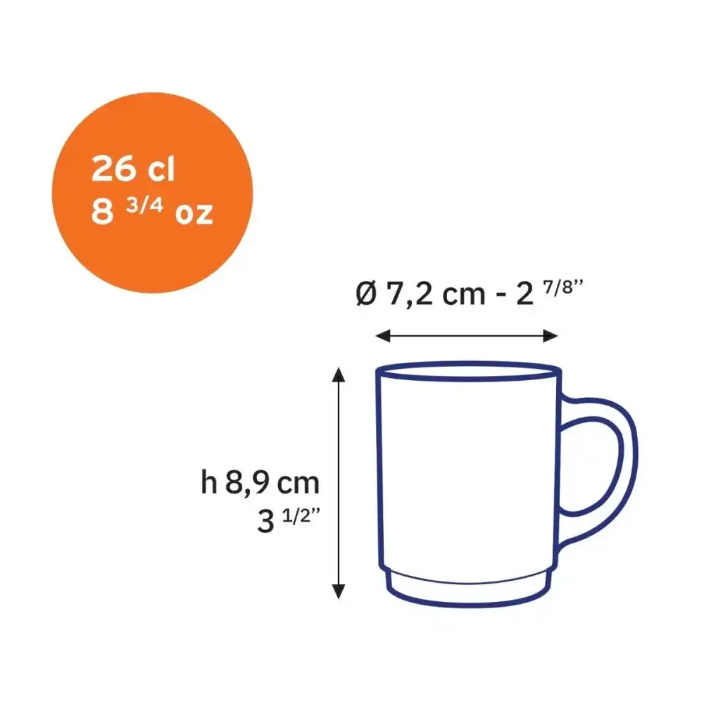 Alternative view of Duralex Versailles 6-Piece 8.75oz Stackable Glass Mugs | Marine