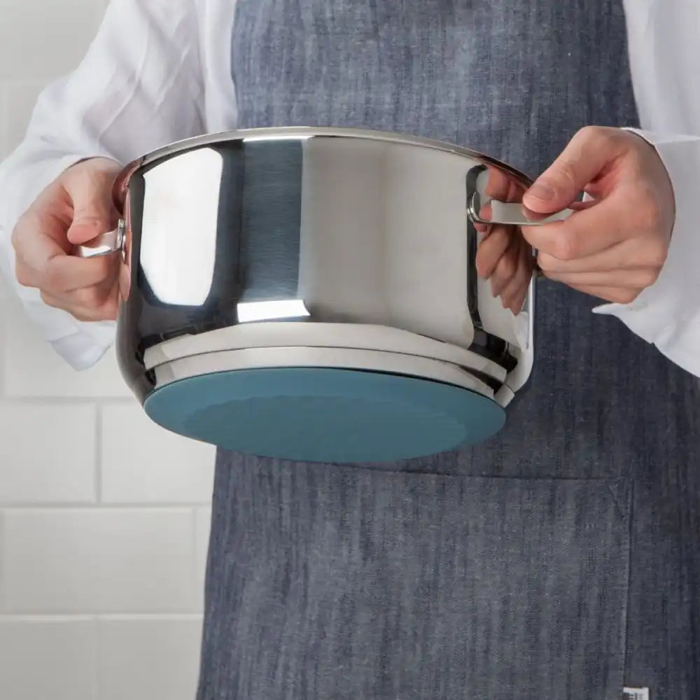Alternative view of Now Designs by Danica Silicone Magnetic Trivet | Slate Blue