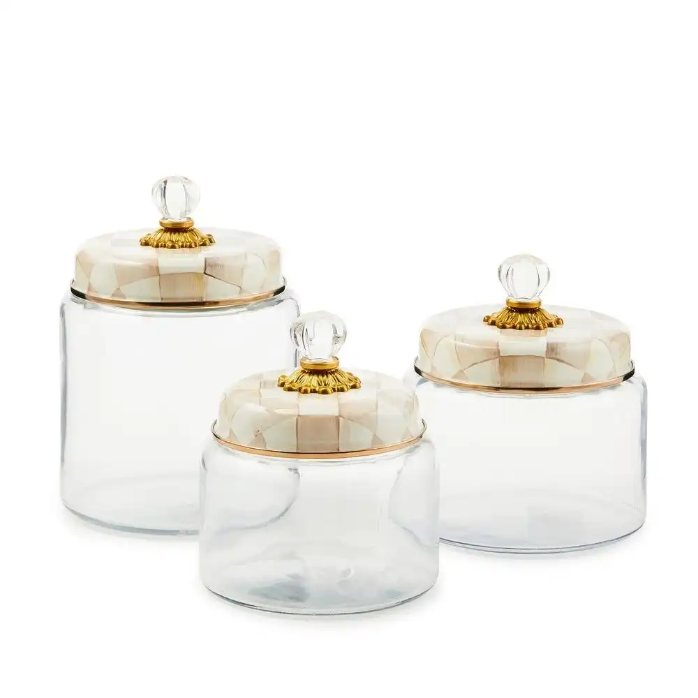 Alternative view of MacKenzie-Childs Mocha Check 48oz Small Kitchen Canister