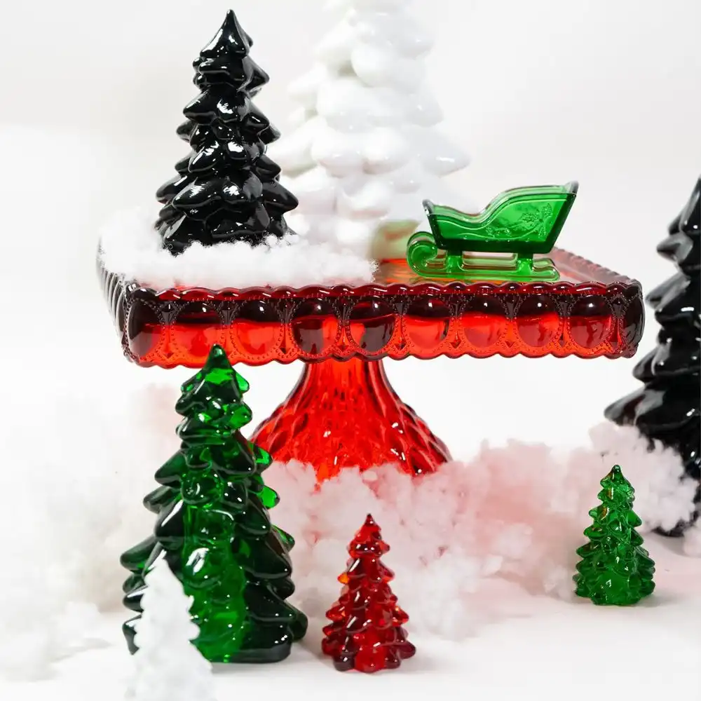 Alternative view of Mosser Glass Holiday Collection 8" Tree Figurine | Black Raspberry