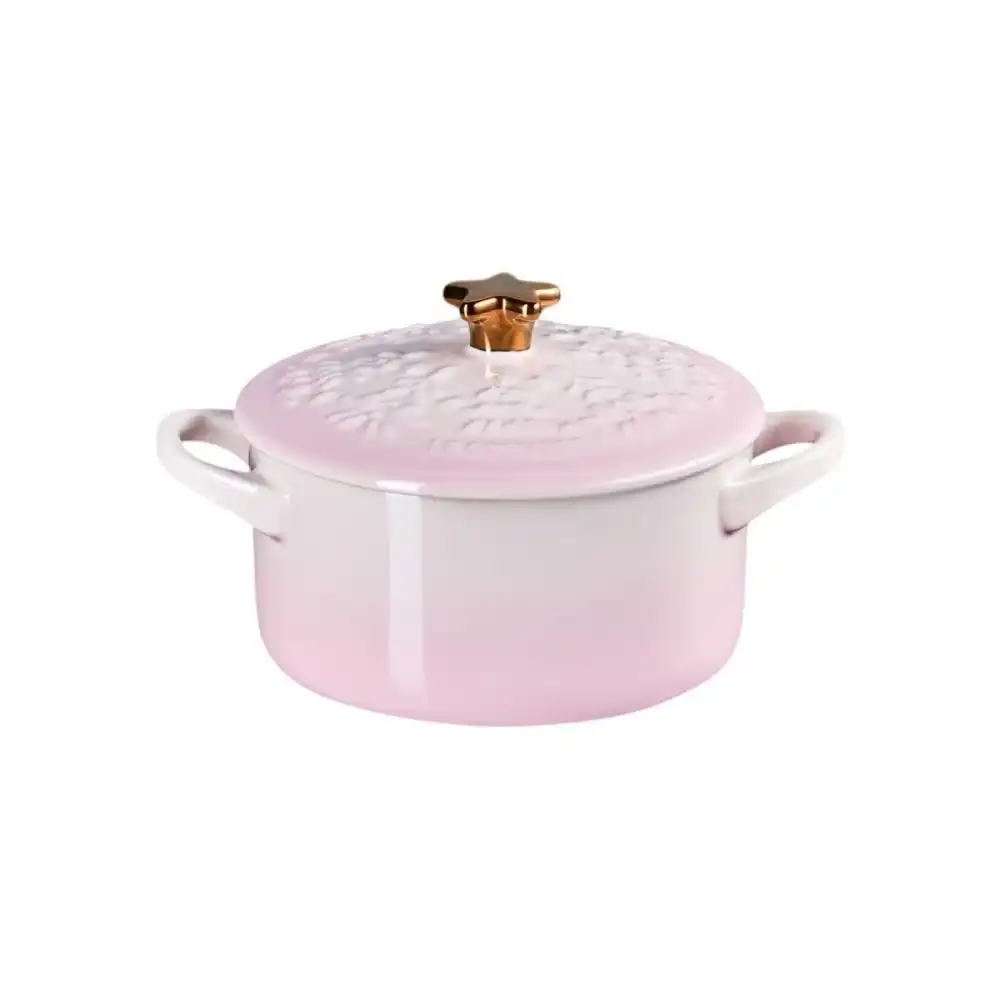 Alternative view of Le Creuset Stoneware 24oz Mini Round Cocotte with Gold Star Knob | Shell Pink