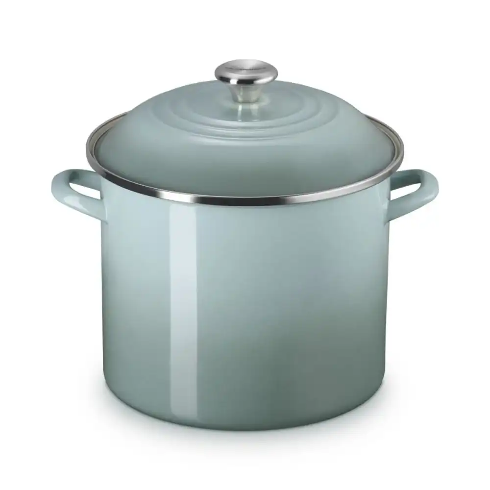 Le Creuset 12 Qt. Enamel On Steel Stockpot with Stainless Steel Knob | Sea Salt