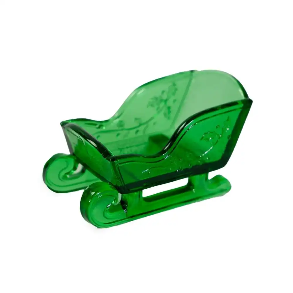 Mosser Glass Holiday Collection Mini Sleigh Figurine | Hunter Green