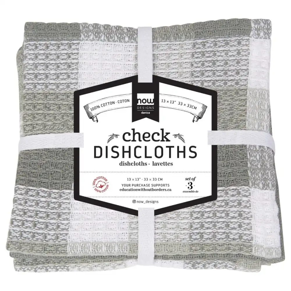Alternative view of Now Designs by Danica Check Dishcloths (Set of 3) | London Gray